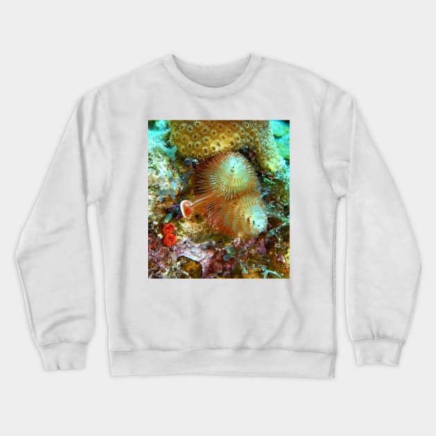 Christmas Tree Worm Crewneck Sweatshirt by Scubagirlamy